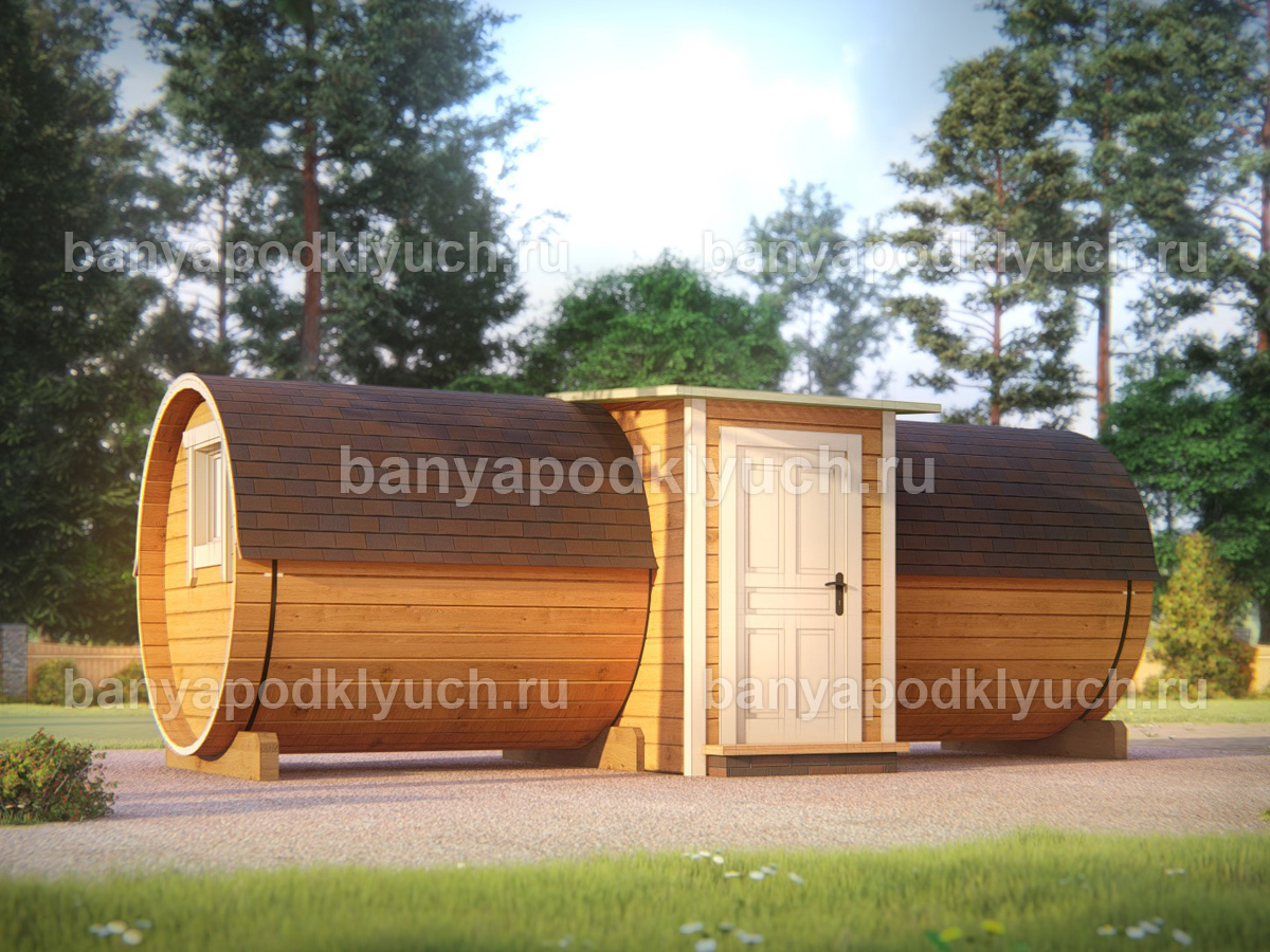Баня-бочка 5.8x2.3 м Баня-бочка 5.8x2.3 м